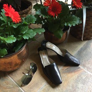 Talbot's Black Leather Dress Mule/Slide (NEW)
